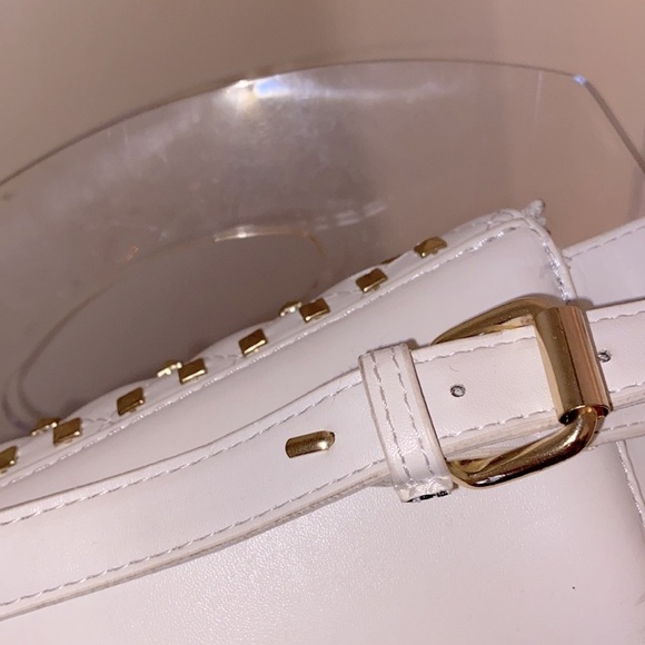 White and Gold Studded Mini Bag - Picture 4 of 5